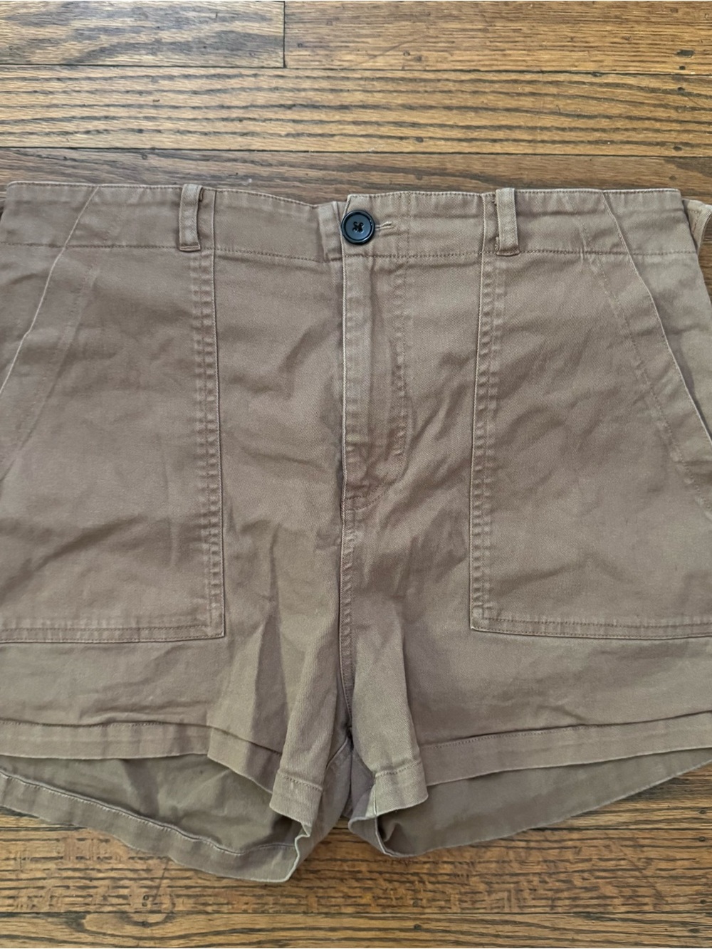Wondery Isabel High-Waist Cotton Utility Shorts L EUC